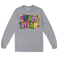 Heather Grey mardi  gras Long Sleeve Tee - CowGirlArtShop