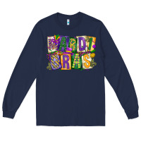 Navy mardi  gras Long Sleeve Tee - CowGirlArtShop
