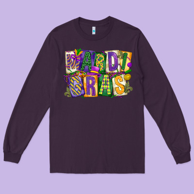Mardi  Gras Long Sleeve Tee Designed By Cowgirlartshop