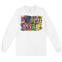 White mardi  gras Long Sleeve Tee - CowGirlArtShop