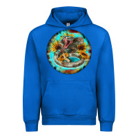 Cobalt rattlesnake and sunflower Urban Hoodie - BarkalooDesign