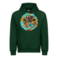 Forest Green rattlesnake and sunflower Urban Hoodie - BarkalooDesign
