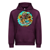 Mauve Wine rattlesnake and sunflower Urban Hoodie - BarkalooDesign