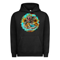Pigment Black rattlesnake and sunflower Urban Hoodie - BarkalooDesign