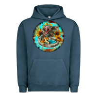 Pigment Midnight Navy rattlesnake and sunflower Urban Hoodie - BarkalooDesign
