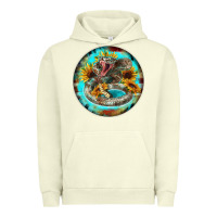 Pigment Pistachio rattlesnake and sunflower Urban Hoodie - BarkalooDesign