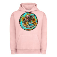 Pigment Salmon rattlesnake and sunflower Urban Hoodie - BarkalooDesign