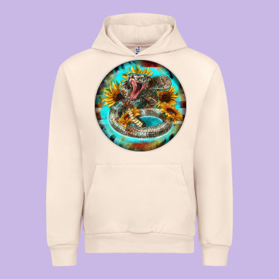 Rattlesnake And Sunflower Urban Hoodie Designed By Barkaloodesign