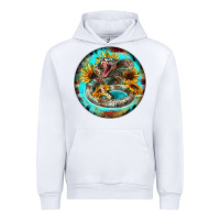 White rattlesnake and sunflower Urban Hoodie - BarkalooDesign