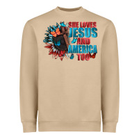 Mushroom She love Jesus and America too Heavyweight Sweatshirt - FaDigitalArtStudio