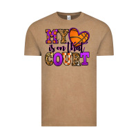 Vintage Coffee my heart is on that court basketball Vintage Tee - Jasminsmagicworld
