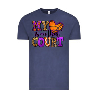Vintage Denim my heart is on that court basketball Vintage Tee - Jasminsmagicworld