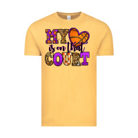 Vintage Mustard my heart is on that court basketball Vintage Tee - Jasminsmagicworld