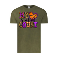 Vintage Olive my heart is on that court basketball Vintage Tee - Jasminsmagicworld