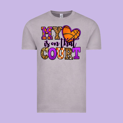 My Heart Is On That Court Basketball Vintage Tee Designed By Jasminsmagicworld