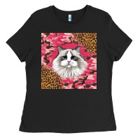 Black ragdoll cat Ladies Tee - LillyAllenDesigns