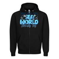 Black Whale Hello There Sea World Birthday Boy Zipper Hoodie - CowhideDigitalArt