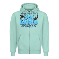 Seafoam Whale Hello There Sea World Birthday Boy Zipper Hoodie - CowhideDigitalArt