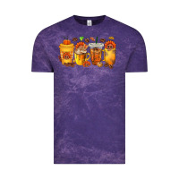 Cloud Purple Thanksgiving Coffee Cups Vintage Tee - texasbilliewilder