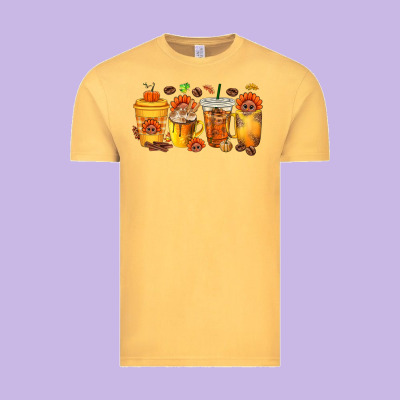 Thanksgiving Coffee Cups Vintage Tee Designed By Texasbilliewilder