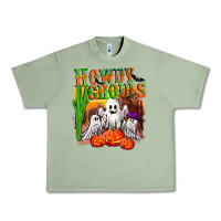 Oil Green Howdy ghouls Urban Heavy Tee - NancyCooperArtShop