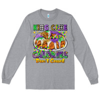 Heather Grey king cake calories dont count mardi gras Long Sleeve Tee - CowGirlArtShop