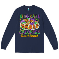 Navy king cake calories dont count mardi gras Long Sleeve Tee - CowGirlArtShop