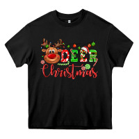 Black Deer Christmas reindeer Heavy Core Tee - NancyCooperArtShop