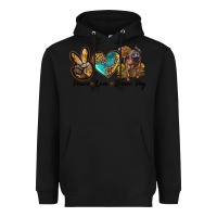Black peace love duroc pig Heavyweight Hoodie - LillyAllenDesigns