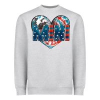 Heather Grey American mini heart 4th of july Heavyweight Sweatshirt - FaDigitalArtStudio