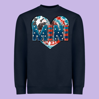 American Mini Heart 4th Of July Heavyweight Sweatshirt Designed By Fadigitalartstudio