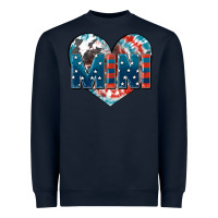 Navy American mini heart 4th of july Heavyweight Sweatshirt - FaDigitalArtStudio