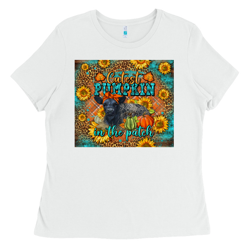 Fall Cutest Pumpkin In The Patch Cute Cow Tumbler Ladies Tee by LillyAllenDesigns | Teevron