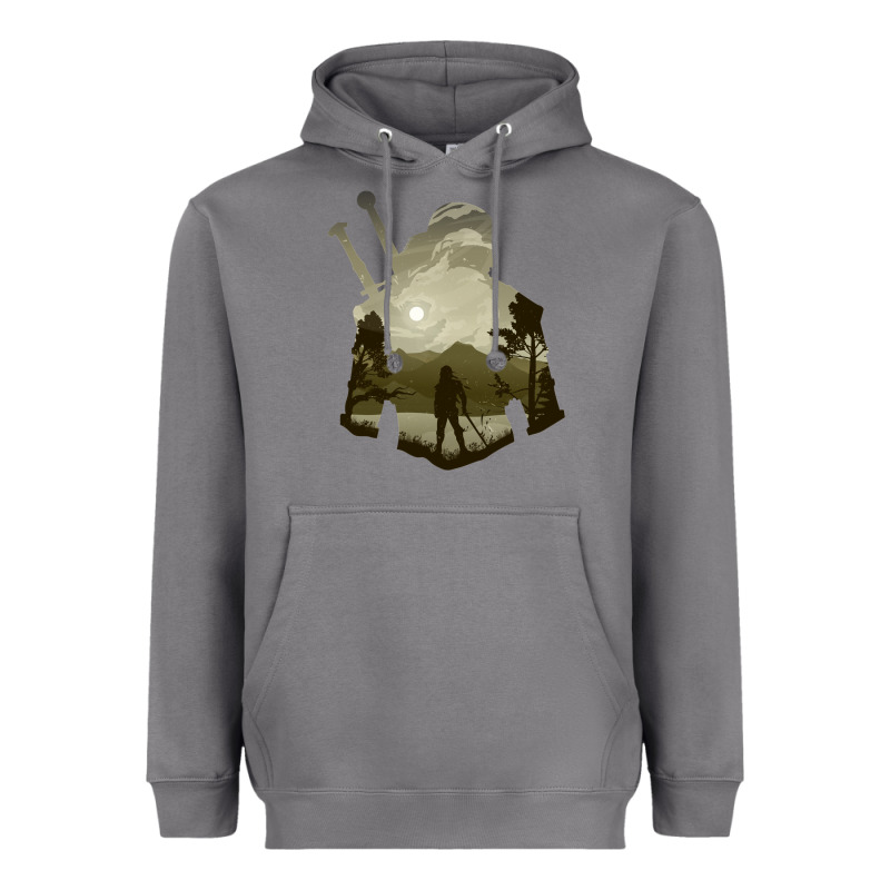 The Witcher Geralt Hero Sword Companion Minima List Illusion Art Heavyweight Hoodie by tuanDangUi | Teevron