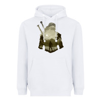 White the witcher geralt hero sword companion minima list illusion art Heavyweight Hoodie - tuanDangUi