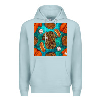 Blue Mist baseball leopard uniform and hotdog with gemstone seamless pattern Premium Hoodie - BundleAndBundleShop