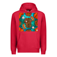 Cardinal baseball leopard uniform and hotdog with gemstone seamless pattern Premium Hoodie - BundleAndBundleShop
