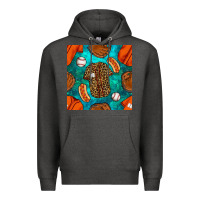 Charcoal Heather baseball leopard uniform and hotdog with gemstone seamless pattern Premium Hoodie - BundleAndBundleShop