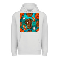 Dove Grey baseball leopard uniform and hotdog with gemstone seamless pattern Premium Hoodie - BundleAndBundleShop