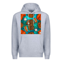 Heather Grey baseball leopard uniform and hotdog with gemstone seamless pattern Premium Hoodie - BundleAndBundleShop
