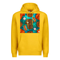 Lemon baseball leopard uniform and hotdog with gemstone seamless pattern Premium Hoodie - BundleAndBundleShop