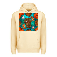 Pina Colada baseball leopard uniform and hotdog with gemstone seamless pattern Premium Hoodie - BundleAndBundleShop