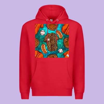 Baseball Leopard Uniform And Hotdog With Gemstone Seamless Pattern Premium Hoodie Designed By Bundleandbundleshop