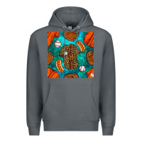 Rock baseball leopard uniform and hotdog with gemstone seamless pattern Premium Hoodie - BundleAndBundleShop