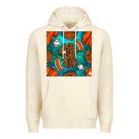 Sandshell baseball leopard uniform and hotdog with gemstone seamless pattern Premium Hoodie - BundleAndBundleShop