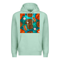 Seafoam baseball leopard uniform and hotdog with gemstone seamless pattern Premium Hoodie - BundleAndBundleShop