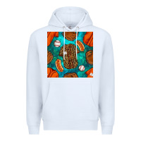 White baseball leopard uniform and hotdog with gemstone seamless pattern Premium Hoodie - BundleAndBundleShop