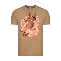 Vintage Coffee Cancer diva peach ribbon Vintage Tee - NancyCooperArtShop