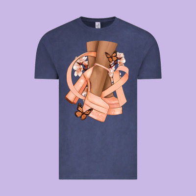 Cancer Diva Peach Ribbon Vintage Tee Designed By Nancycooperartshop
