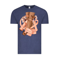 Vintage Denim Cancer diva peach ribbon Vintage Tee - NancyCooperArtShop